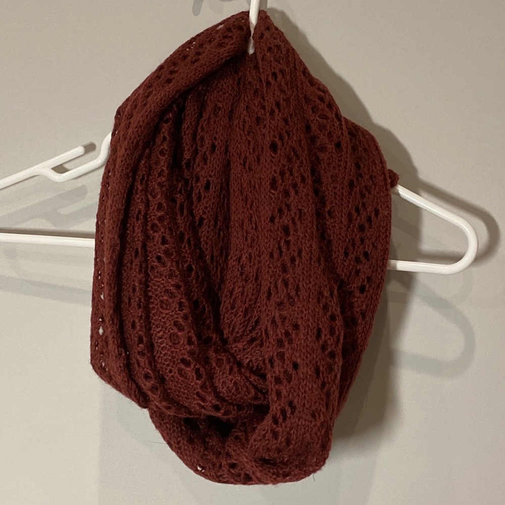 2/$10 Maroon Knit Infinity Scarf